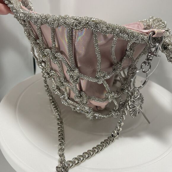 WICKED ALDO Wickedly Beautiful Glamorousgal Glinda Rhinestone Bling Handbag Pink - Picture 8 of 9